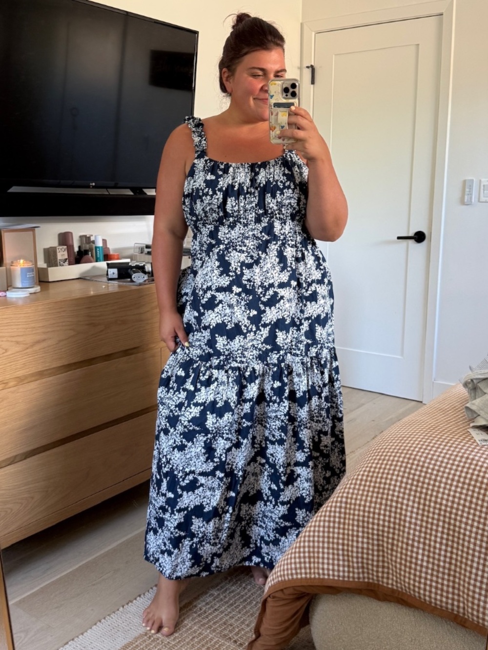 Abercrombie & Fitch Blue and White Dress Size XL